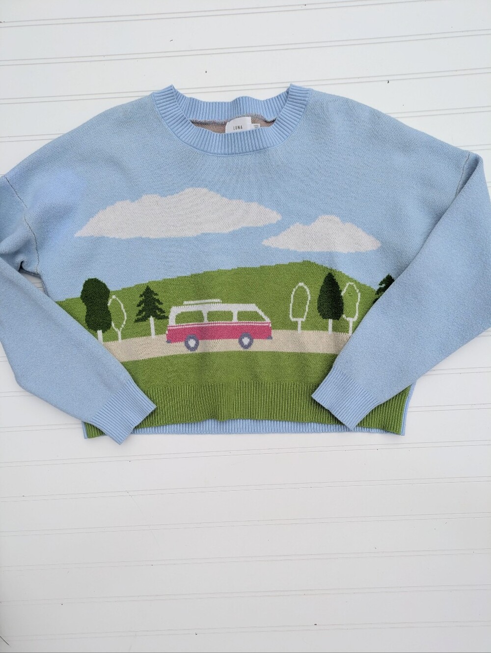 Luna Ivy Boxy Cropped Camping Sweater